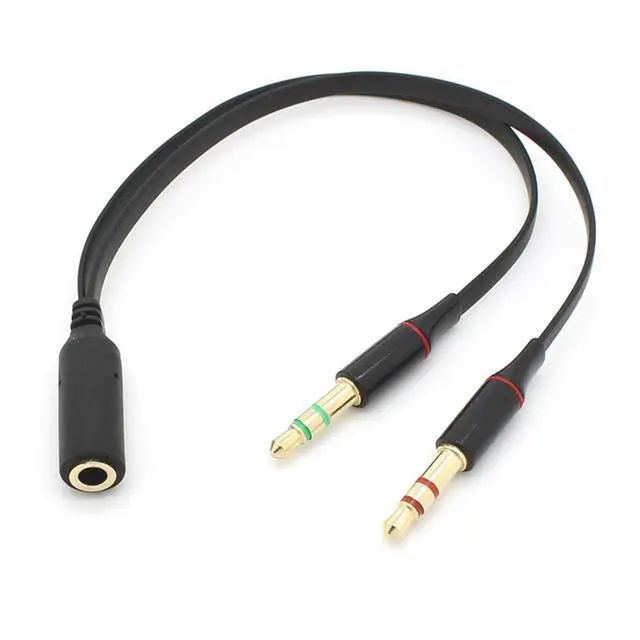 Alt view image 3 of 5 - Smartphone Headphone to Computer Headphone Y Splitter 3.5mm Female 1 to 2 Male Microphone Audio Y Splitter Two in One Cable Adapter
