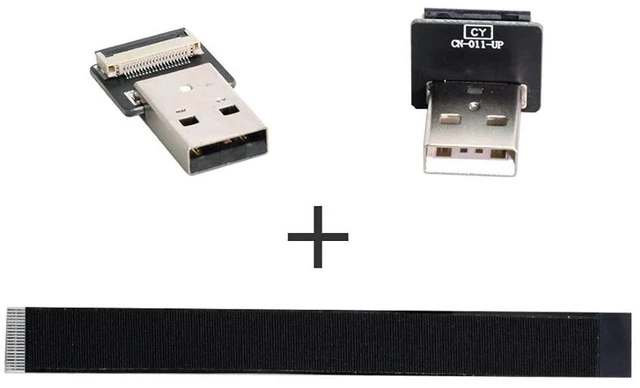 Alt view image 4 of 7 - USB 2.0 Flat Cable USB 2.0 Male to Male 90 Degree UP Angled Ribbon Flex Extension Cable Adapter 2.0M