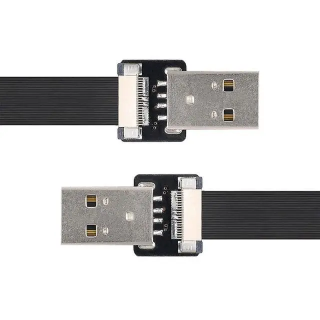 Alt view image 2 of 7 - USB 2.0 Flat Cable USB 2.0 Male to Male Data Transfer Charging Ribbon Flex Extension Cable Adapter 1.0M