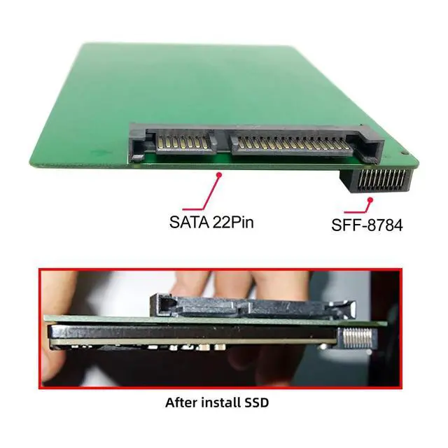 Alt view image 3 of 7 - WD5000MPCK SFF-8784 SATA Express to 2.5" SATA PCBA Convert Adapter for 5mm UltraSlim Hard Disk SSD