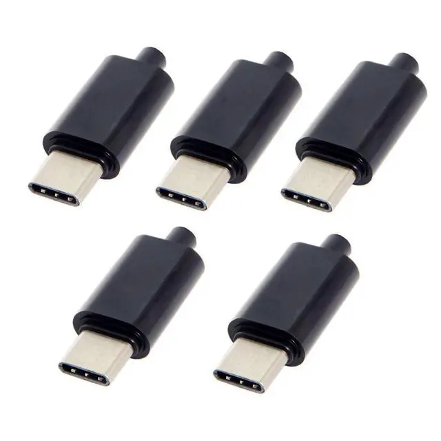 Alt view image 2 of 7 - Solder Type OEM ODM 5pcs/lot DIY 24pin USB Type C USB-C Male OTG Host Type 5.1k Resistor with Black Housing Cover