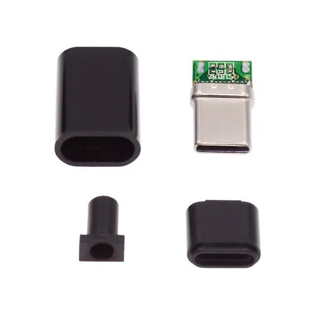 Alt view image 4 of 7 - Solder Type OEM ODM 5pcs/lot DIY 24pin USB Type C USB-C Male OTG Host Type 5.1k Resistor with Black Housing Cover
