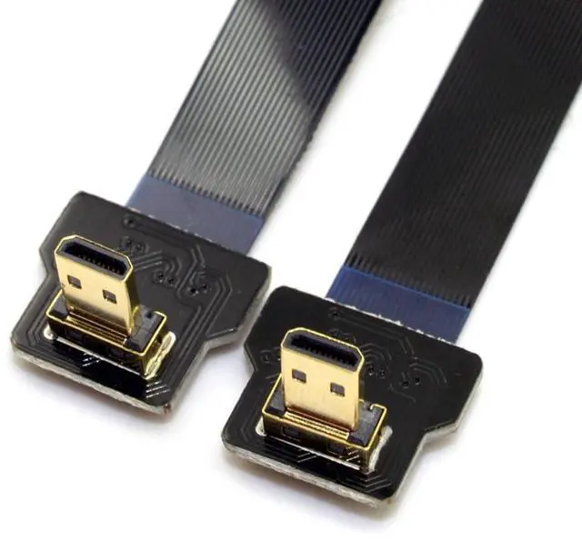 Main image of CYFPV Micro HDMI Male to Male Extension FPC Flat Cable 1080P 90 Degree Down Angled 0.2M