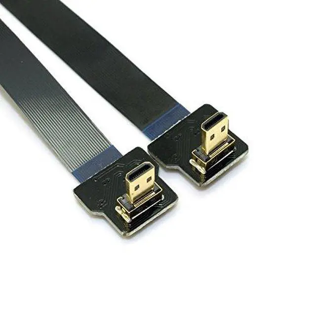 Alt view image 4 of 6 - CYFPV Micro HDMI Male to Male Extension FPC Flat Cable 1080P 90 Degree Down Angled 0.2M