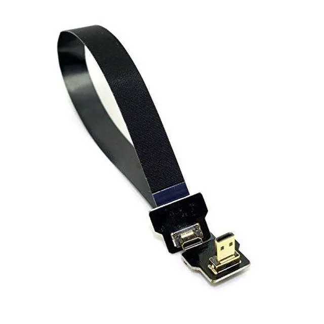 Alt view image 5 of 6 - CYFPV Micro HDMI Male to Male Extension FPC Flat Cable 1080P 90 Degree Down Angled 0.2M