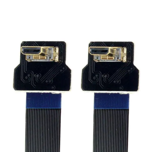 Alt view image 3 of 6 - CYFPV Micro HDMI Male to Male Extension FPC Flat Cable 1080P 90 Degree Down Angled 0.2M