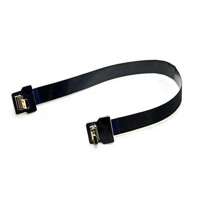 Alt view image 6 of 6 - CYFPV Micro HDMI Male to Male Extension FPC Flat Cable 1080P 90 Degree Down Angled 0.2M