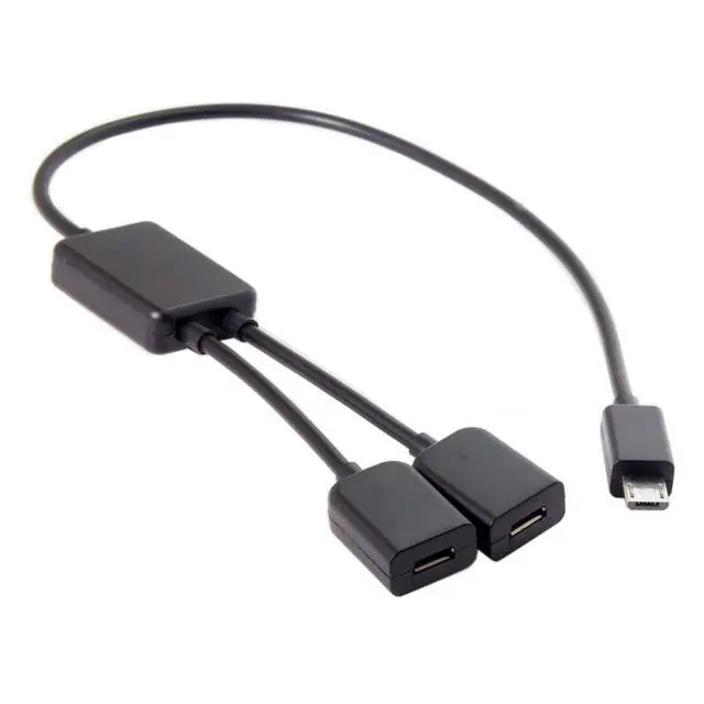 Alt view image 6 of 6 - Micro USB 1 to 2 OTG HUB Cable USB2.0 Splitter with Chipset for Laptop PC Mouse Flash Disk