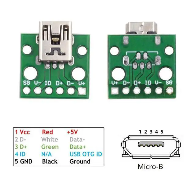 Alt view image 2 of 7 - 5 Pack USB 2.0 DIY Connector,Mini USB 6Pin Female Socket Port Repair Replacement Solder Adapter