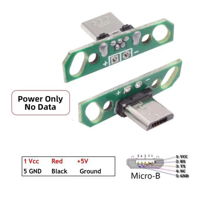 Alt view image 2 of 7 - 5 Pack USB 2.0 DIY Connector,Micro USB 2Pin Male Plug Port Repair Replacement Solder Adapter