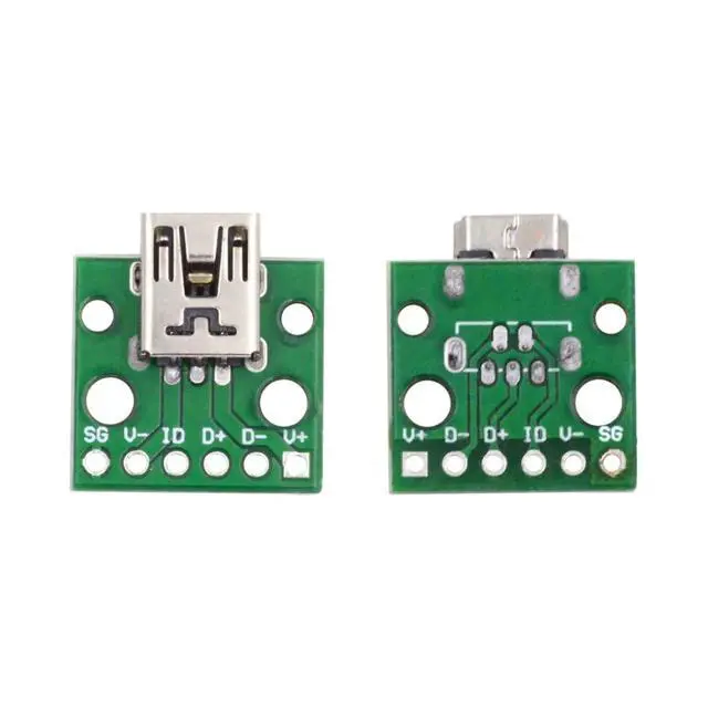 Alt view image 7 of 7 - 5 Pack USB 2.0 DIY Connector,Mini USB 6Pin Female Socket Port Repair Replacement Solder Adapter