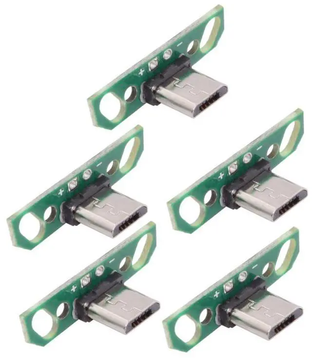 Main image of 5 Pack USB 2.0 DIY Connector,Micro USB 2Pin Male Plug Port Repair Replacement Solder Adapter