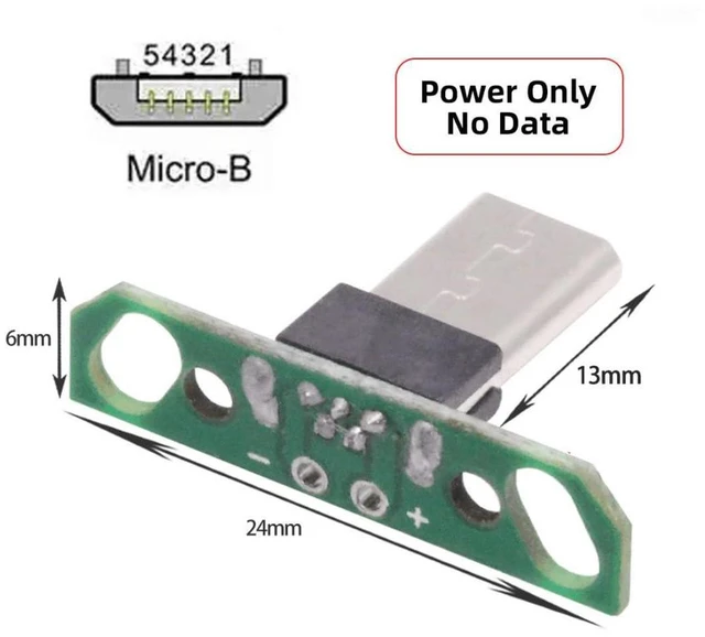Alt view image 3 of 7 - 5 Pack USB 2.0 DIY Connector,Long Micro USB 2Pin Male Plug Port Repair Replacement Solder Adapter