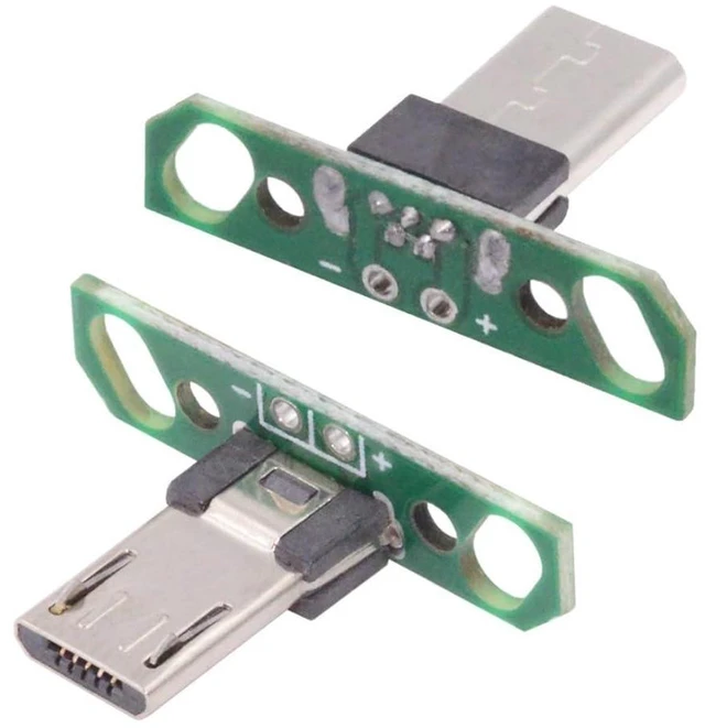 Alt view image 7 of 7 - 5 Pack USB 2.0 DIY Connector,Long Micro USB 2Pin Male Plug Port Repair Replacement Solder Adapter