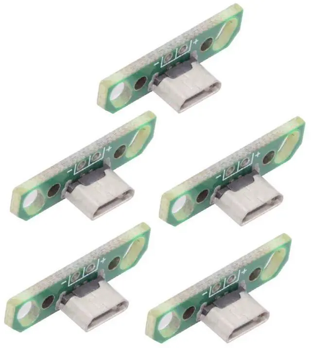 Main image of 5 Pack USB 2.0 DIY Connector,Micro USB 2Pin Female Socket Port Repair Replacement Solder Adapter