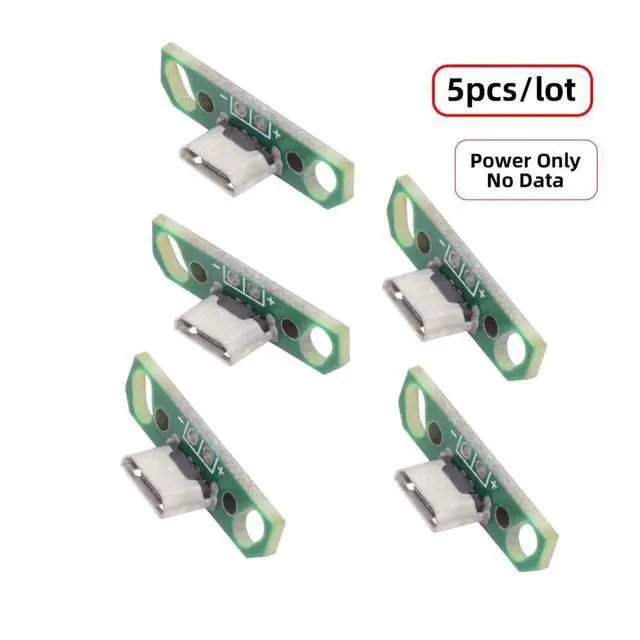 Alt view image 5 of 7 - 5 Pack USB 2.0 DIY Connector,Micro USB 2Pin Female Socket Port Repair Replacement Solder Adapter