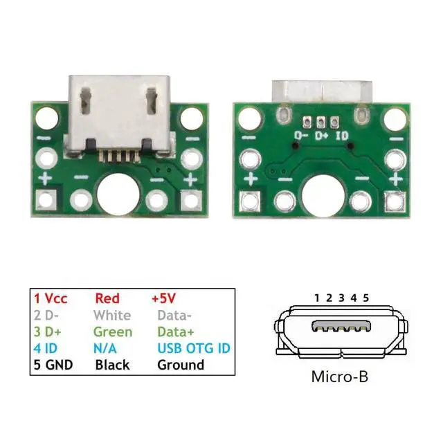 Alt view image 2 of 7 - 5 Pack USB 2.0 DIY Connector,Micro USB 6Pin Female Socket Port Repair Replacement Solder Adapter