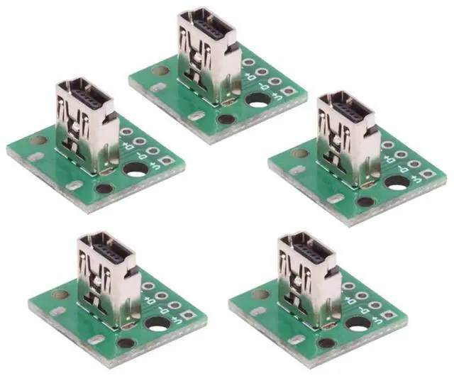Main image of 5 Pack USB 2.0 DIY Connector,Mini USB 6Pin Female Socket Port Repair Replacement Solder Adapter Vertical Type