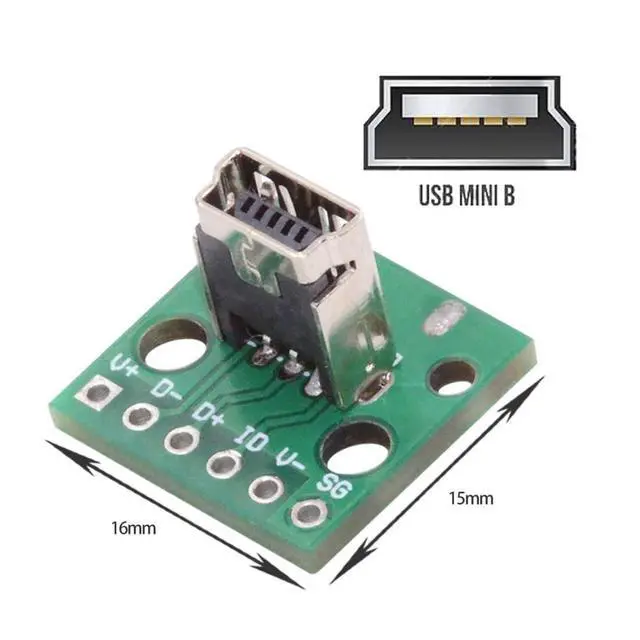 Alt view image 5 of 7 - 5 Pack USB 2.0 DIY Connector,Mini USB 6Pin Female Socket Port Repair Replacement Solder Adapter Vertical Type