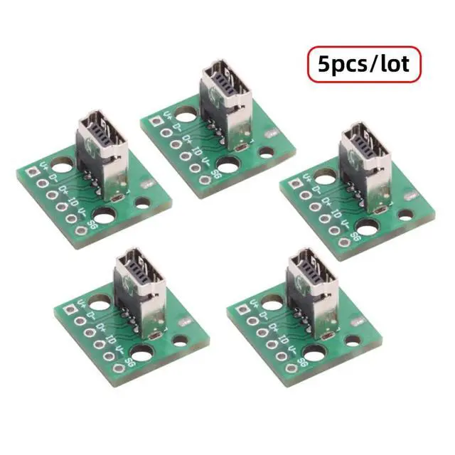 Alt view image 6 of 7 - 5 Pack USB 2.0 DIY Connector,Mini USB 6Pin Female Socket Port Repair Replacement Solder Adapter Vertical Type
