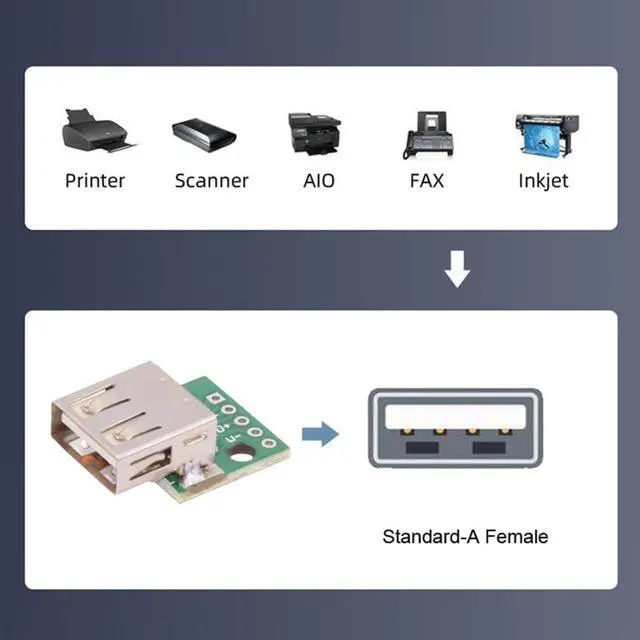 Alt view image 4 of 7 - 5 Pack USB 2.0 DIY Connector,USB 2.0 Type-A 5Pin Female Socket Port Repair Replacement Solder Adapter
