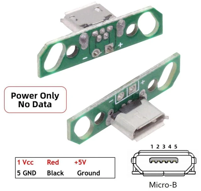 Alt view image 2 of 7 - 5 Pack USB 2.0 DIY Connector,Micro USB 2Pin Female Socket Port Repair Replacement Solder Adapter with Flange