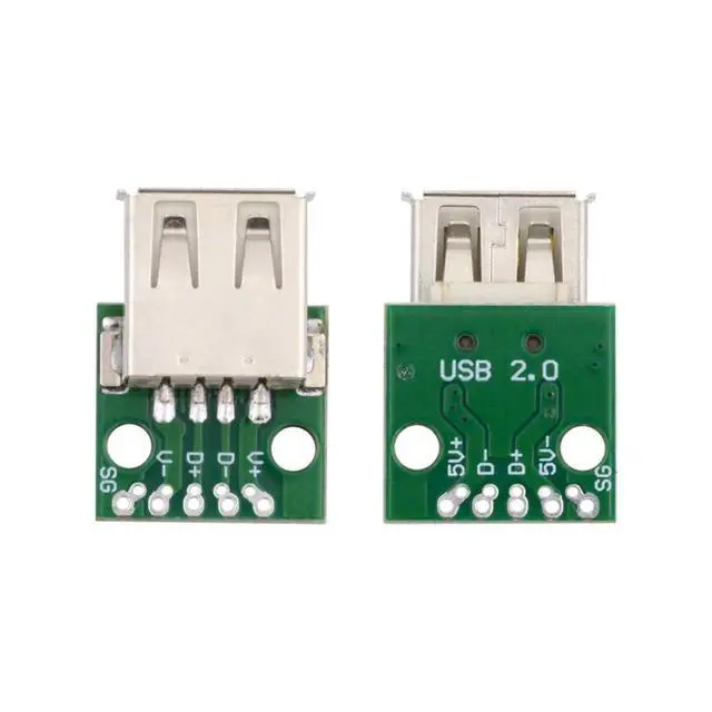 Alt view image 7 of 7 - 5 Pack USB 2.0 DIY Connector,USB 2.0 Type-A 5Pin Female Socket Port Repair Replacement Solder Adapter with Flange