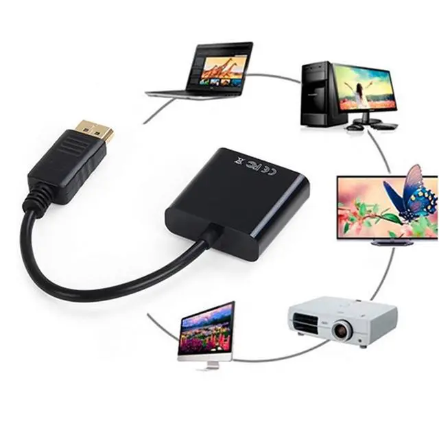 Alt view image 6 of 6 - DisplayPort to HDMI Adapter,Gold-Plated DisplayPort Male to HDMI Female Display Monitor Converter Cable Adapter for Computer, Desktop, Laptop, Monitor, Projector