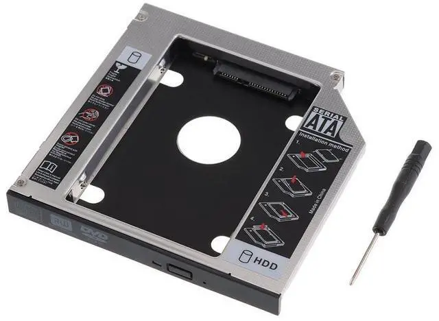 Main image of Universal 9.5mm SATA to SATA 2nd SSD HDD Hard Drive Caddy Adapter Tray for Laptop Optical Drive Slot