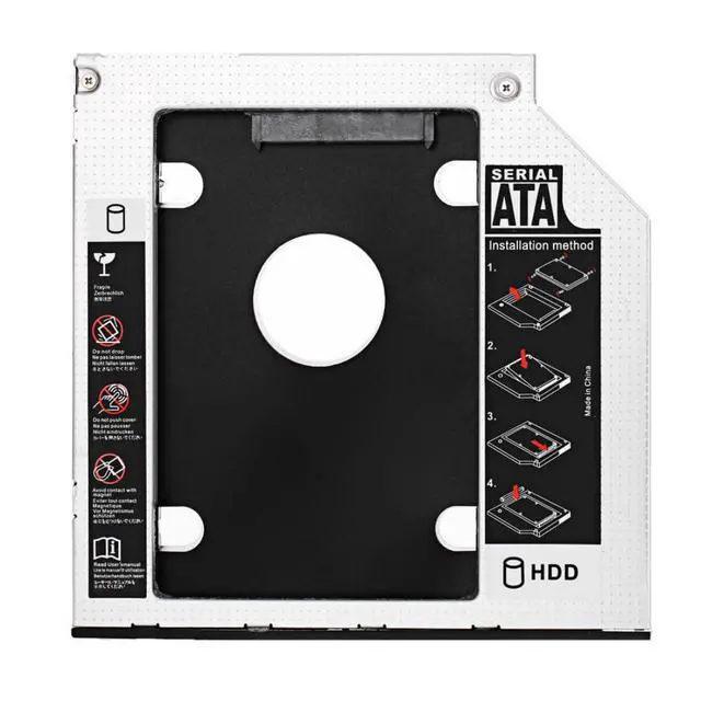 Alt view image 2 of 7 - Universal 9.5mm SATA to SATA 2nd SSD HDD Hard Drive Caddy Adapter Tray for Laptop Optical Drive Slot