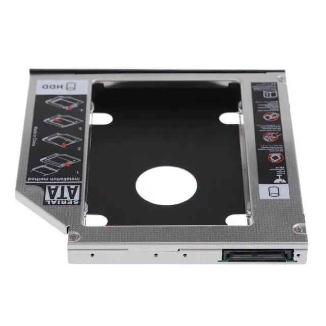 Alt view image 4 of 7 - Universal 9.5mm SATA to SATA 2nd SSD HDD Hard Drive Caddy Adapter Tray for Laptop Optical Drive Slot