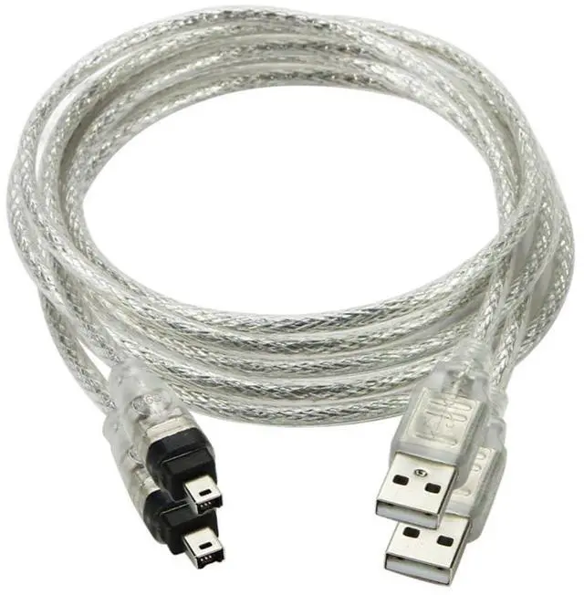 Main image of 2 Pack Only for DCR-TRV75E DV Firewire to USB Cable USB 2.0 to Firewire IEEE 1394 4Pin iLink Cable 1.0M
