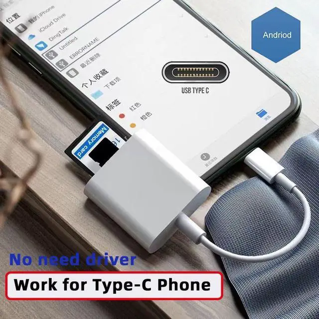 Alt view image 5 of 7 - 2 in 1 USB C to TF Micro SD SDXC SDHC Card Reader Adapter 480Mbps Compatible with Laptop Tablet Phone