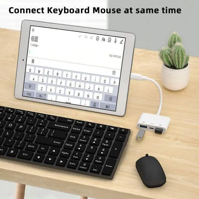Alt view image 6 of 7 - 3 in 1 USB C to 2 USB 3.0 Socket OTG Adapter with PD 24W Charge for Laptop Tablet Phone