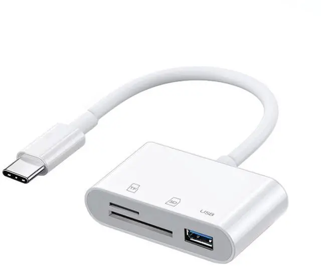 Main image of 3 in 1 USB C to USB 2.0 TF Micro SD SDXC SDHC Card Reader Adapter 480Mbps Compatible with Laptop Tablet Phone