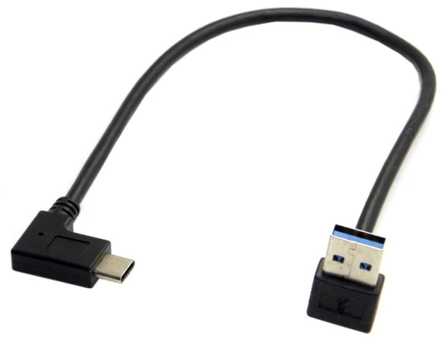 Alt view image 7 of 7 - USB 3.0 to USB C 90 Degree UP Angled Data Extension Cable for Tablet Mobile Phone Hard Disk Drive 30cm