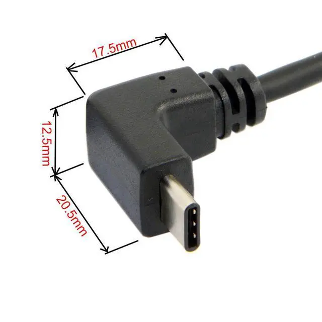 Alt view image 6 of 7 - USB C to USB 3.0 90 Degree Down Angled Data Extension Cable for Tablet Mobile Phone Hard Disk Drive
