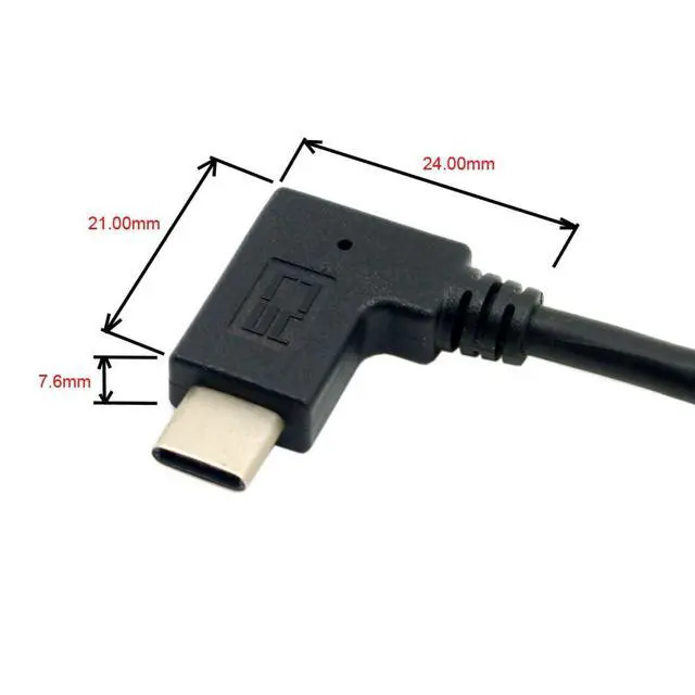 Alt view image 2 of 7 - USB 3.0 to USB C 90 Degree Right Angled Data Extension Cable for Tablet Mobile Phone Hard Disk Drive 30cm