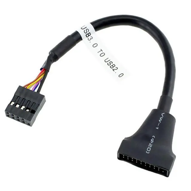 Alt view image 4 of 7 - 2 Pack USB 2.0 Front Panel Header 9/10Pin Male/Female to 19/20Pin Male/Female Mainboard Header Gender Changer Cable Adapter