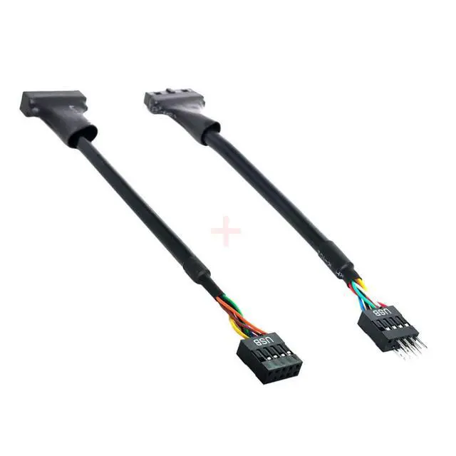Alt view image 7 of 7 - 2 Pack USB 2.0 Front Panel Header 9/10Pin Male/Female to 19/20Pin Male/Female Mainboard Header Gender Changer Cable Adapter