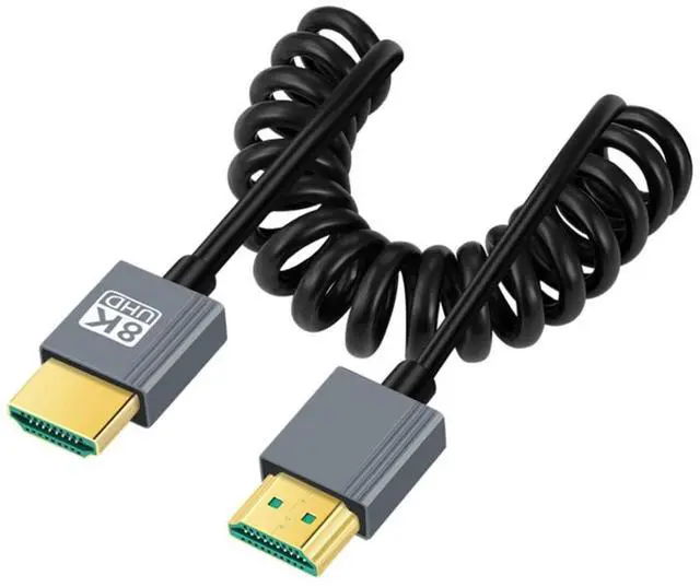 Main image of HDMI 2.1 Coiled Cable,HDMI Male to Male 8K@60Hz 4K@120Hz 48Gbps Ultra High-Speed Gold-Plated Cable 1.0M/3.28FT for TV, Monitor, Computer