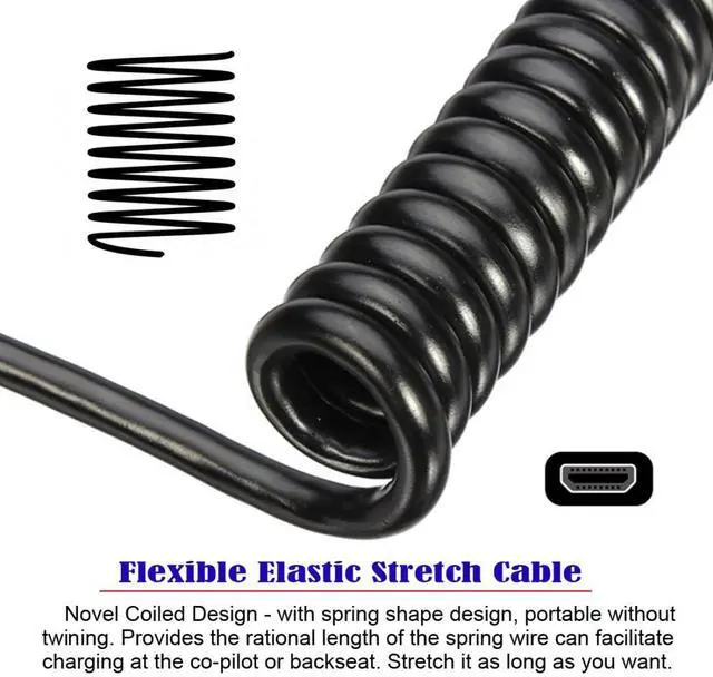 Alt view image 6 of 7 - HDMI 2.1 Coiled Cable,HDMI Male to Micro HDMI Male 90 Degree Left Angled 8K@60Hz 4K@120Hz 48Gbps Ultra High-Speed Gold-Plated Cable 1.0M/3.28FT for TV, Monitor, Computer