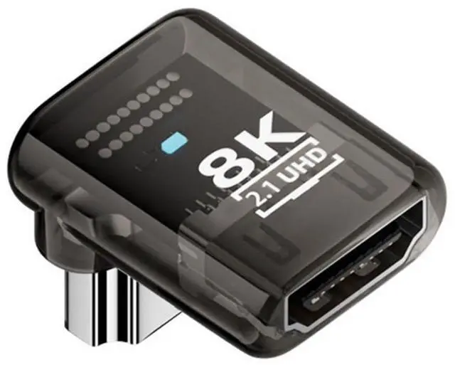 Main image of HDMI 8K Adapter,HDMI 2.1 Male to Female 90 Degree Down Angled Extension Adapter(Long Style)