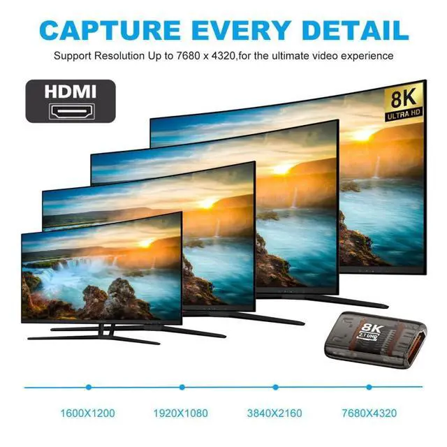 Alt view image 5 of 7 - HDMI 8K Coupler Adapter,HDMI 2.1 Female to Female Extension Adapter
