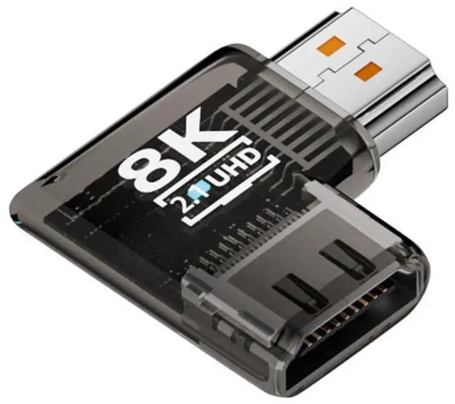Main image of HDMI 8K Adapter,HDMI 2.1 Male to Female 90 Degree Left Angled Extension Adapter(Flat Style)