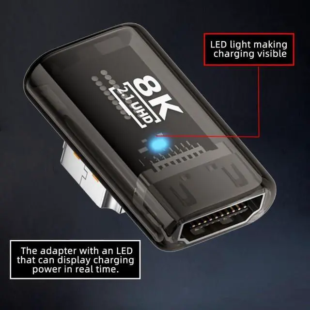Alt view image 2 of 7 - HDMI 8K Adapter,HDMI 2.1 Male to Female 90 Degree Right Angled Extension Adapter