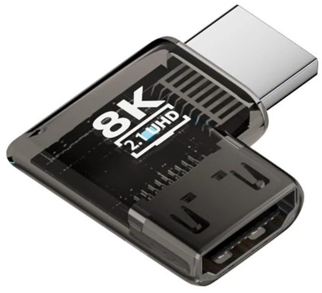 Main image of HDMI 8K Adapter,HDMI 2.1 Male to Female 90 Degree Right Angled Extension Adapter(Flat Style)
