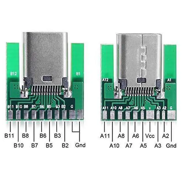 Alt view image 2 of 7 - USB C DIY Connector USB 3.1 Type C 24Pin Male Plug Female Socket Port Repair Replacement Solder Adapter with PCB Board