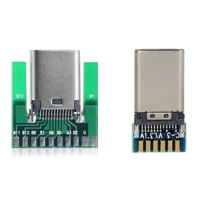Alt view image 7 of 7 - USB C DIY Connector USB 3.1 Type C 24Pin Male Plug Female Socket Port Repair Replacement Solder Adapter with PCB Board