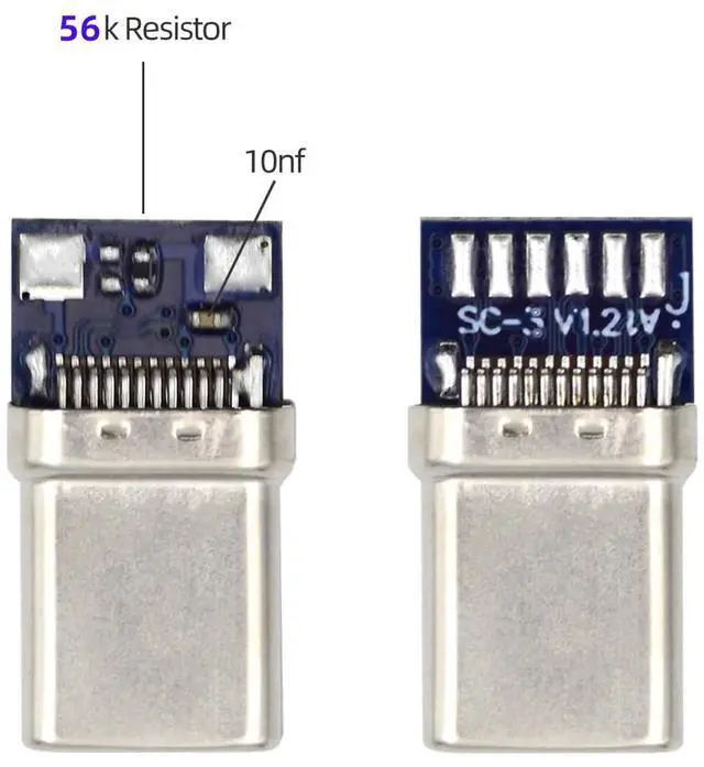 Alt view image 4 of 7 - USB C DIY Connector USB 3.1 Type C 24Pin Male Plug Port Repair Replacement Solder Adapter with PCB Board